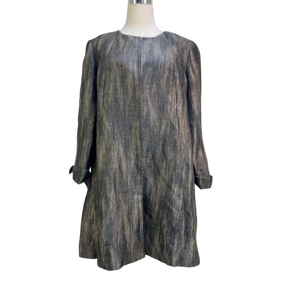 Eileen Fisher Jackets & Blazers - Eileen Fisher Linen Silk Herringbone Shadow Swing Jacket